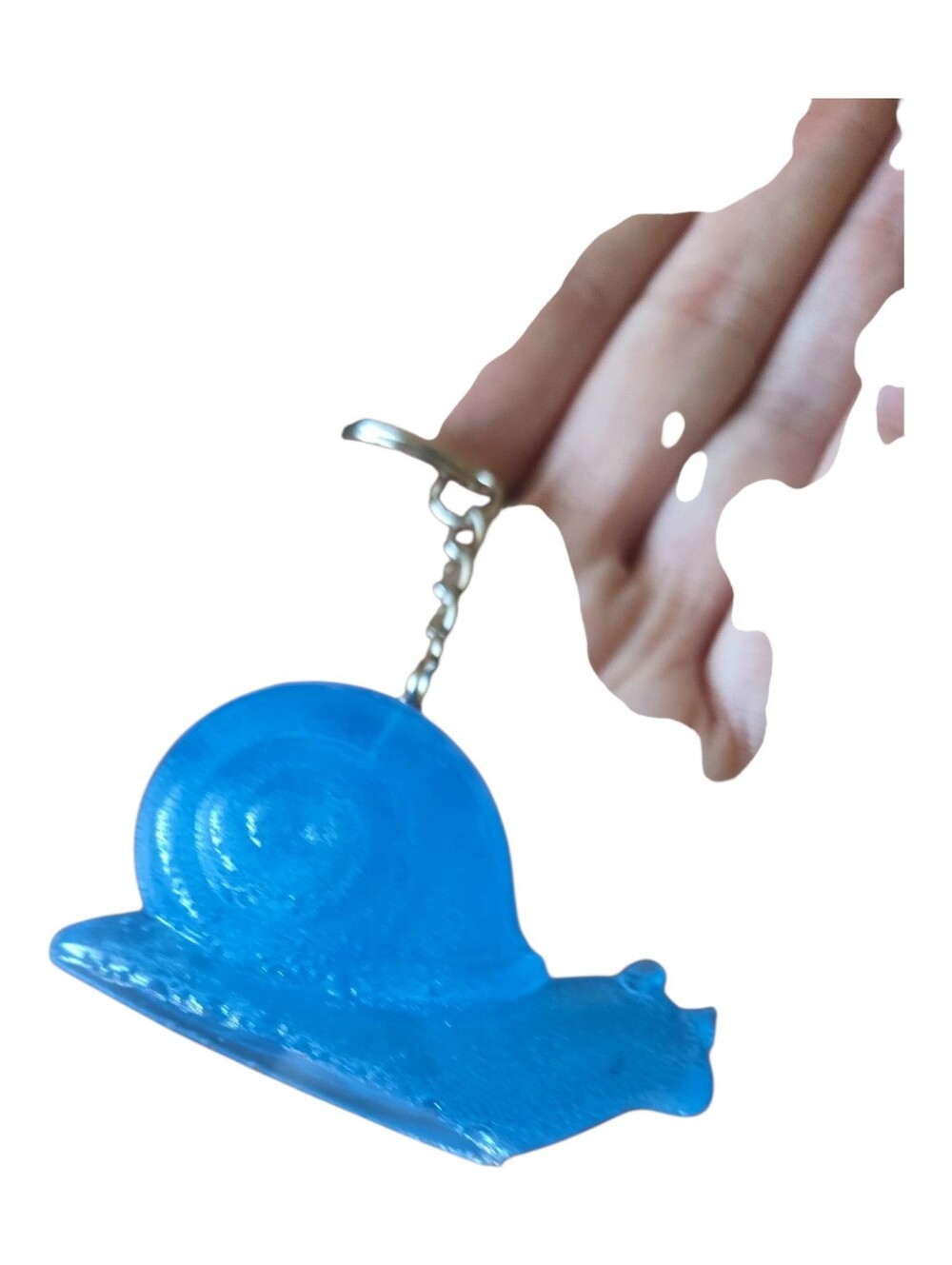 Blue Resin Snail Charm — Handmade Keychain, Cute Bag Accessory 355